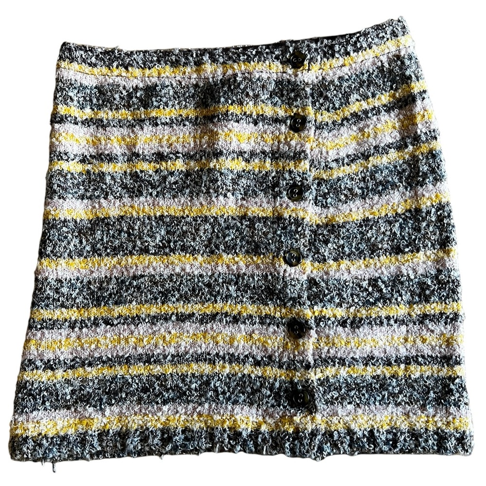 URBAN OUTFITTERS Aster Striped Fuzzy Knit Button Front Mini Skirt SZ XS Stretch - Picture 9 of 9